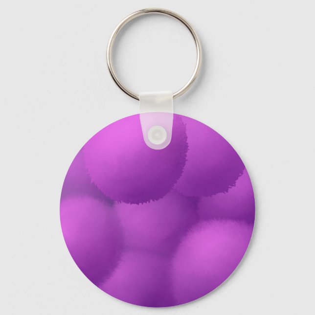 Beautiful Purple Allium Flower Painting Keychain (Front)