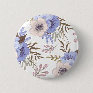 Beautiful Purple and Blue Flower 2 Inch Round Button