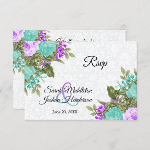 Beautiful Purple and Teal Flower - RSVP
