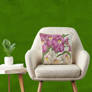 Beautiful Purple and White Vintage Orchids 1-Sided Throw Pillow