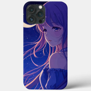 Beautiful Purple Anime Girl iPhone 13 Pro Max Case