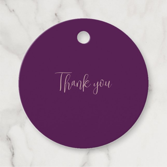 Beautiful Purple Background Favour Tags (Front)