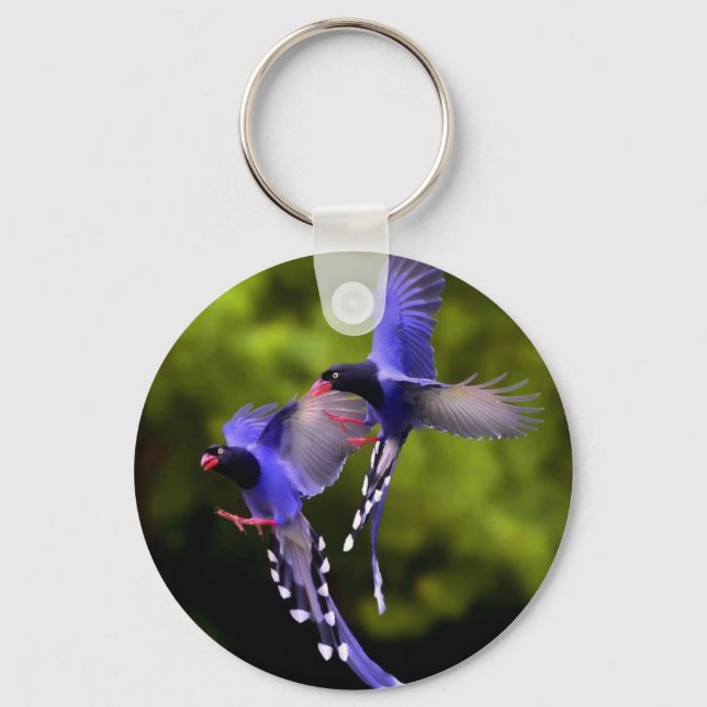 Beautiful Purple Birds in Flight Key Chain (Front)