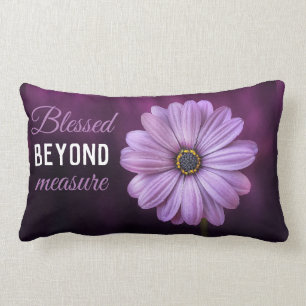 Beautiful Purple Blessed Beyond Measure Lumbar Pillow