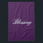 Beautiful Purple Blessing Kitchen Towel<br><div class="desc">Dark purple kitchen tea towel. The text can be personalized to any colour and any message,   and or text is removable.</div>
