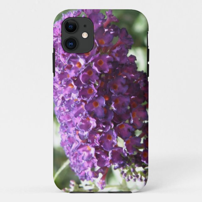 Beautiful Purple Buddleia Flowers iPhone Case (Back)
