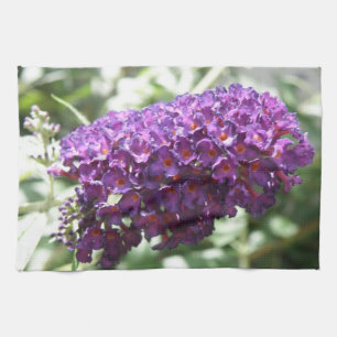 Beautiful Purple Buddleia Flowers Kitchen Towel