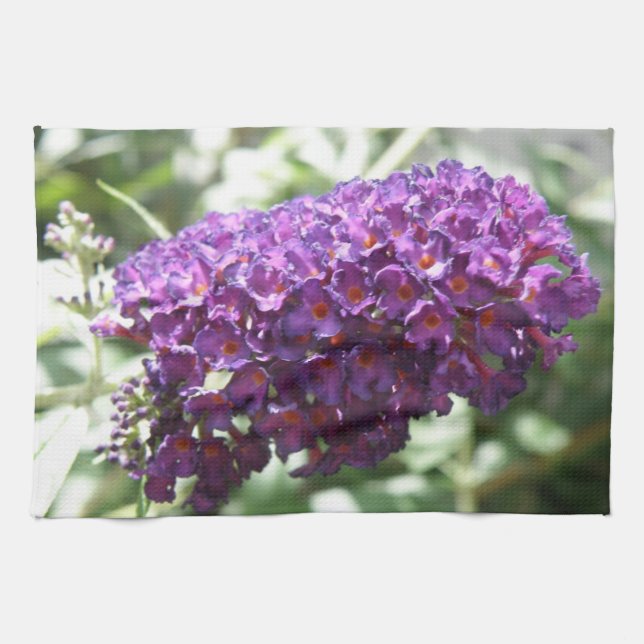 Beautiful Purple Buddleia Flowers Kitchen Towel (Horizontal)