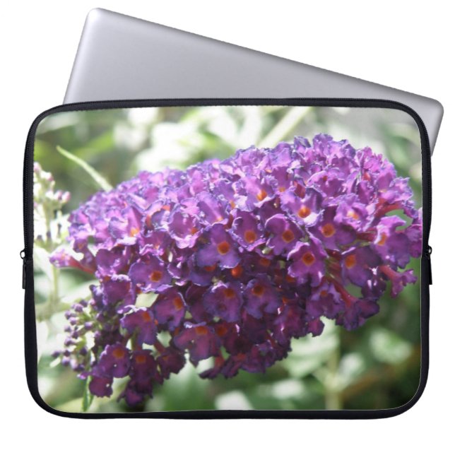 Beautiful Purple Buddleia Flowers Laptop Sleeve (Front)