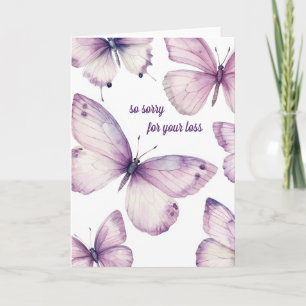 Beautiful Purple Butterflies SORRY FOR LOSS Card
