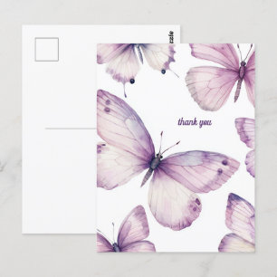 Beautiful Purple Butterflies THANK YOU Postcard