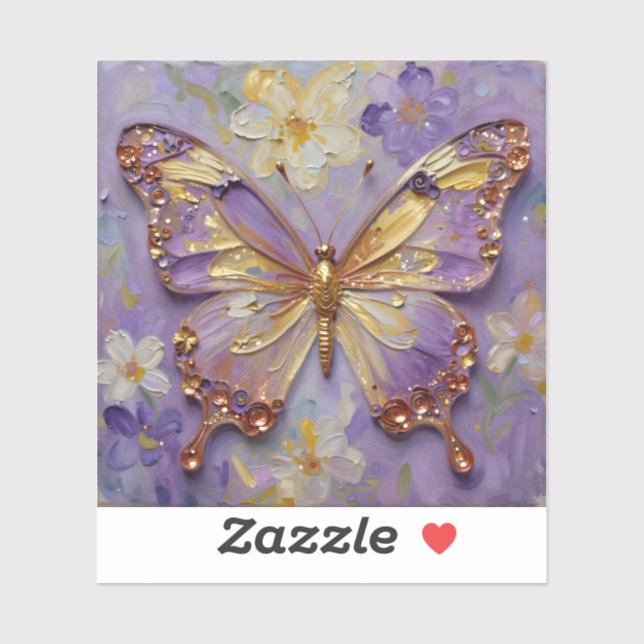 Beautiful Purple Butterfly and Flowers (Sheet)