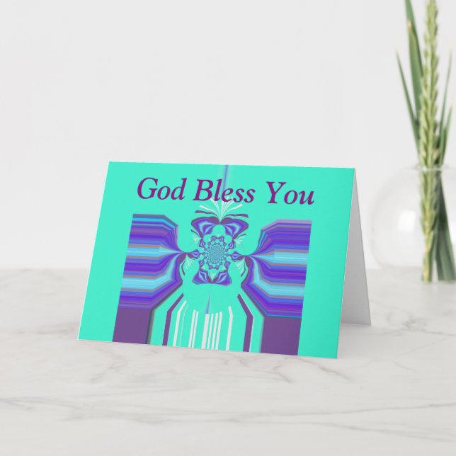 Beautiful Purple Cyan Iridescent Blue vector colou Card (Front)