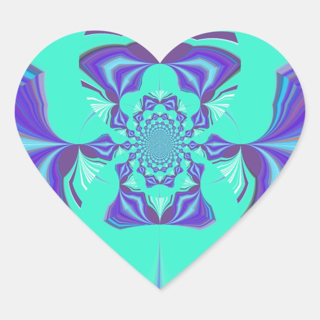 Beautiful Purple Cyan Iridescent Blue vector colou Heart Sticker (Front)