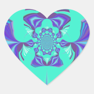 Beautiful Purple Cyan Iridescent Blue vector colou Heart Sticker