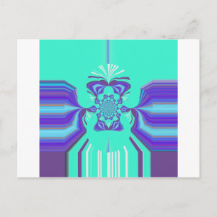 Beautiful Purple Cyan Iridescent Blue vector colou Postcard