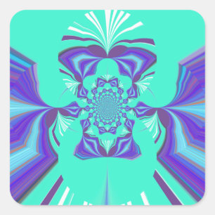 Beautiful Purple Cyan Iridescent Blue vector colou Square Sticker