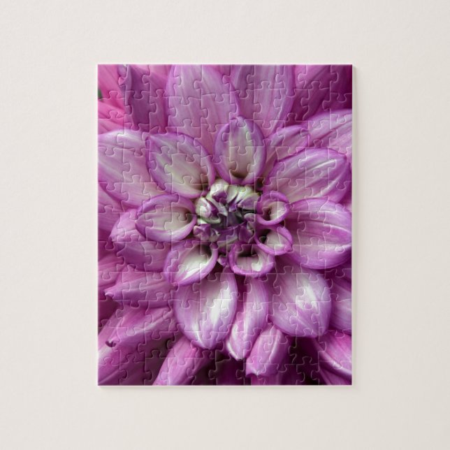Beautiful purple dahlia flower jigsaw puzzle (Vertical)