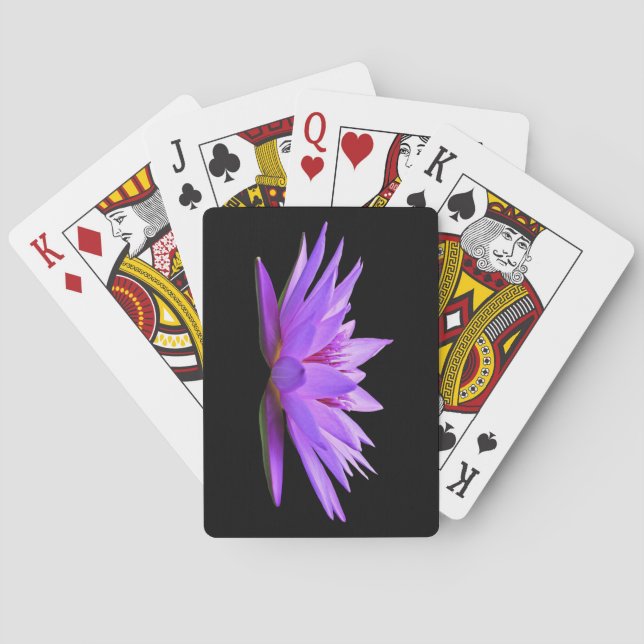 Beautiful Purple Floating Water Lily Playing Cards (Back)