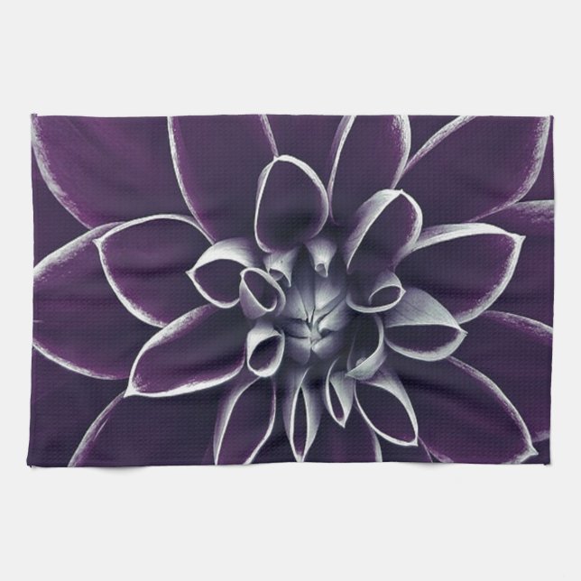 Beautiful Purple Floral Kitchen Towel (Horizontal)