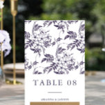 Beautiful Purple Floral Wedding Table Number<br><div class="desc">Elegant purple floral wedding table number.</div>