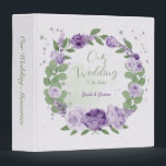 beautiful purple floral wreath wedding album binder<br><div class="desc">romantic purple lavender flowers green leaves botanical wreath wedding photo album binder.
You can use it to save your beautiful memories about any occasion (birthday,  bridal shower,  baby shower, ... )</div>