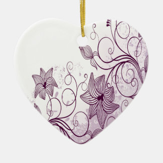 Beautiful Purple Flowers Ceramic Ornament