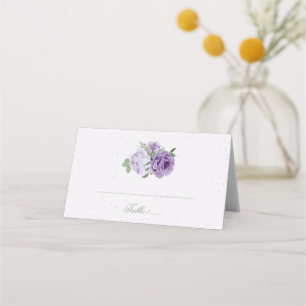 beautiful purple flowers green leaves botanical pl place card