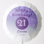 Beautiful Purple Glitter 21st Birthday Party Balloon<br><div class="desc">Beautiful Falling Purple Glitter,  purple gradient and shiny stars pattern with a unique purple glitter number 21.</div>