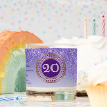 Beautiful Purple & Gold Glitter 20th Birthday