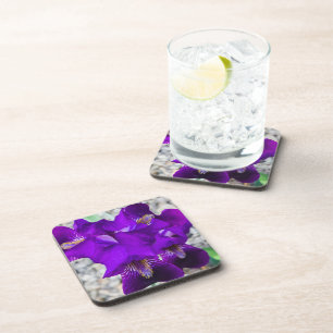 Beautiful purple iris coaster