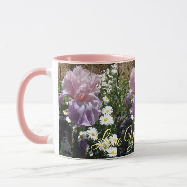 Beautiful Purple Iris Flower floral Love You Mug (Left)