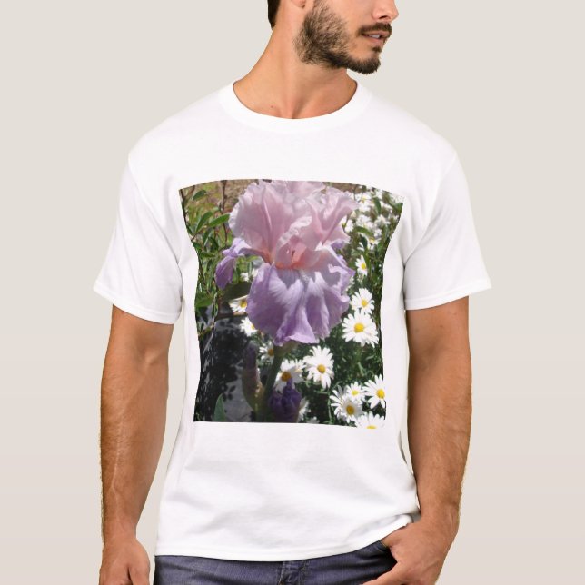 Beautiful Purple Iris Flower floral Photo T-Shirt (Front)