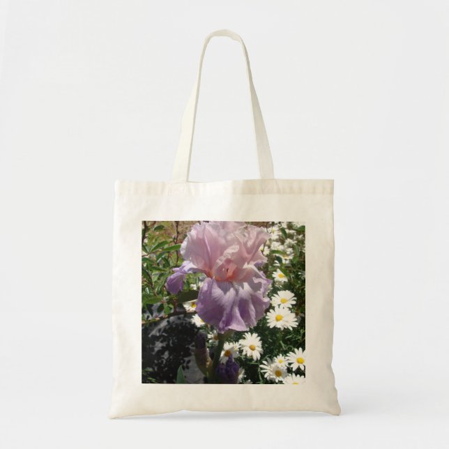 Beautiful Purple Iris Flower floral Photo Tote Bag (Front)