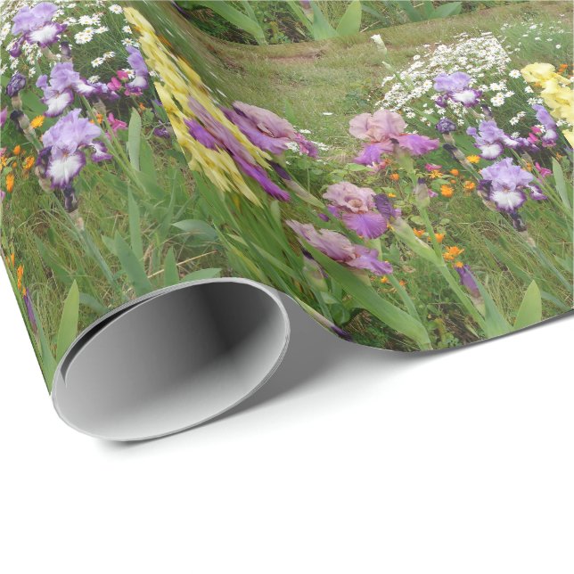 Beautiful Purple Iris Flower floral Photo Wrapping Paper (Roll Corner)