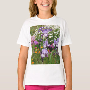 Beautiful Purple Iris Irises flower floral Garden T-Shirt