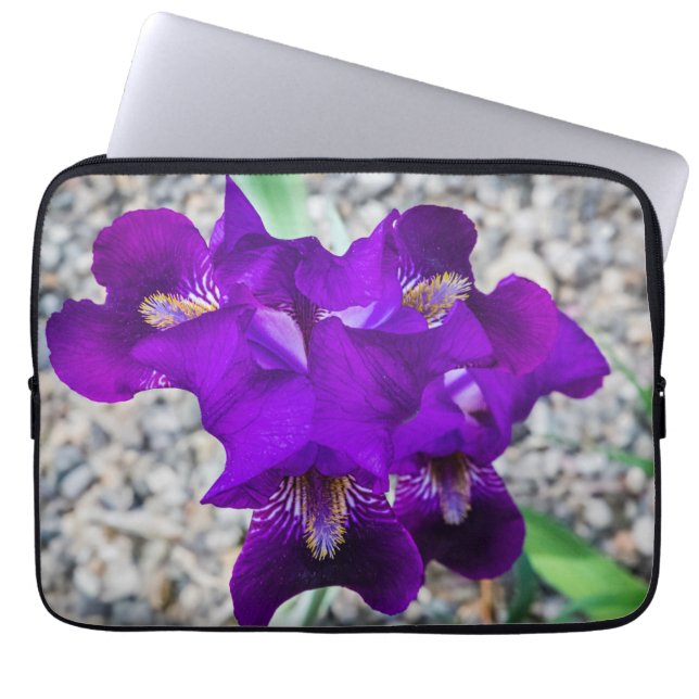 Beautiful purple iris laptop sleeve (Front)