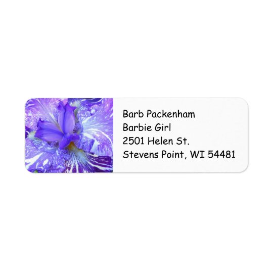 Beautiful Purple Iris Return Address Avery Label Return Address Label