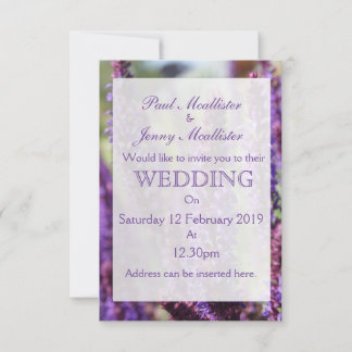Beautiful purple Lavender Flower Invitation