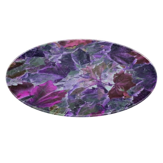 Beautiful Purple Leaf Pattern Abstract Foliage Cutting Board (Corner)