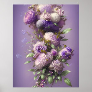 Beautiful Purple lilac pink flowers  Poster