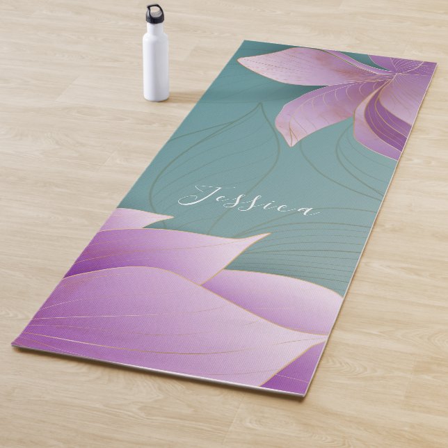 Beautiful purple lotus flowers Personalized Yoga M Mat (In Situ)
