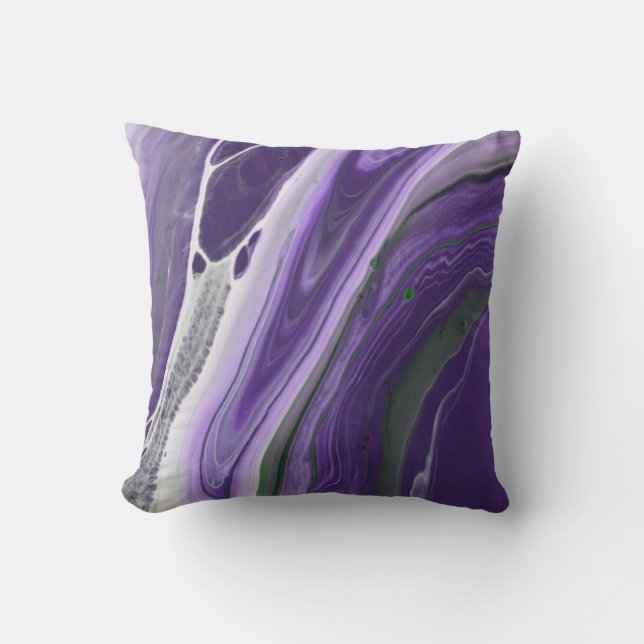 Beautiful Purple Modern Striped Agate Stone Throw Pillow (Front)