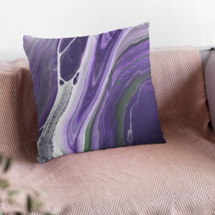 Beautiful Purple Modern Striped Agate Stone Throw Pillow