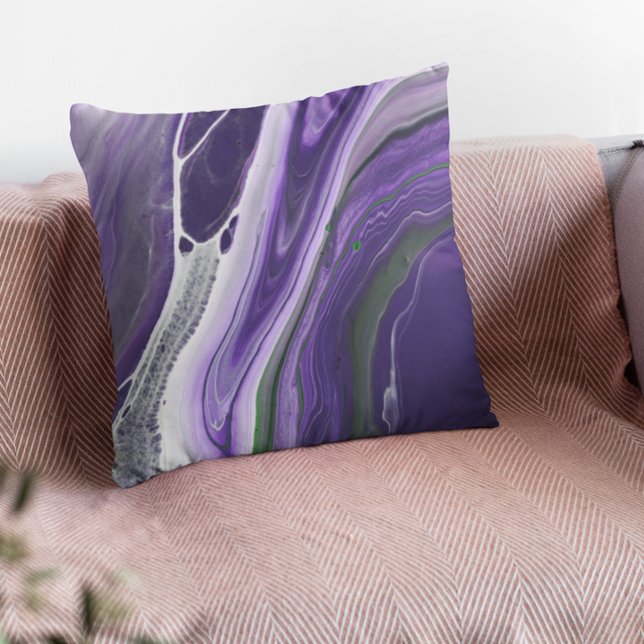 Beautiful Purple Modern Striped Agate Stone Throw Pillow (Creator Uploaded)