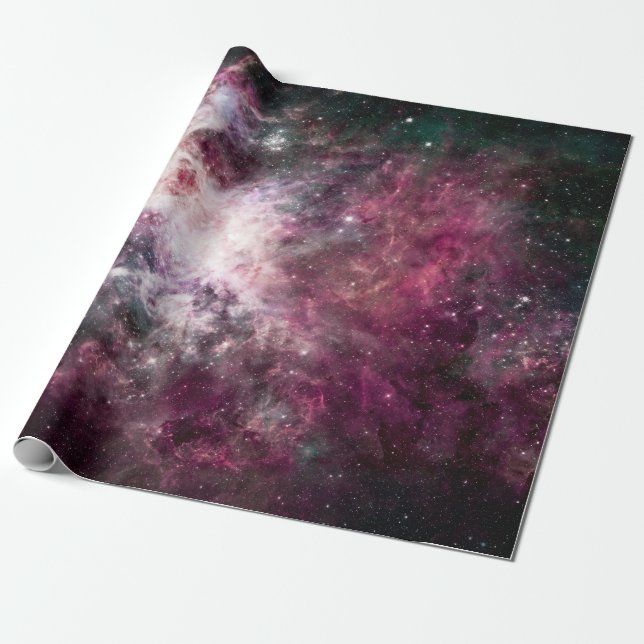 Beautiful purple nebula wrapping paper (Unrolled)