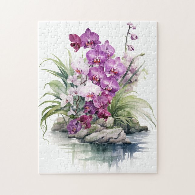 Beautiful Purple Orchids Jigsaw Puzzle (Vertical)