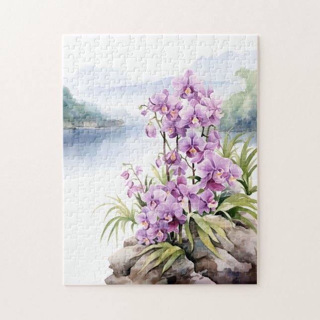 Beautiful Purple Orchids Jigsaw Puzzle (Vertical)