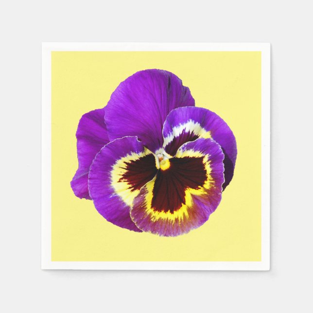 Beautiful purple pansy napkin (Front)