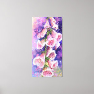 Beautiful Purple Pink Flowers - Original Painting Canvas Print